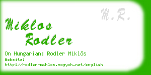 miklos rodler business card
