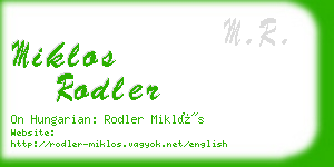 miklos rodler business card